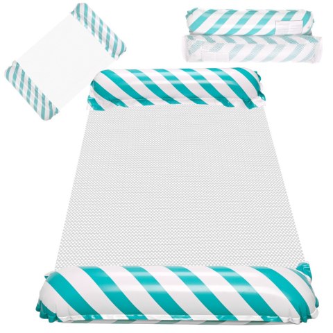 Materac dmuchany plażowy hamak wodny leżak fotel krzesło do pływania basenu niebieski