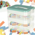 Organizer pudełko pojemnik na klocki zabawki drobiazgi z pokrywą przegródkami 3 piętra warstwy