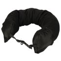 Poduszka turystyczna podróżna rogal zagłówek na szyję schowek do wypełnienia czarna