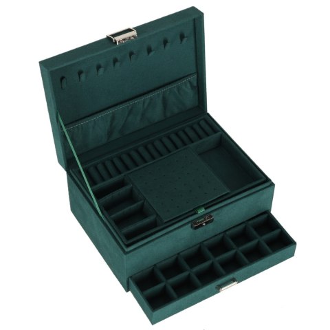 Szkatułka kuferek na biżuterię organizer zielony