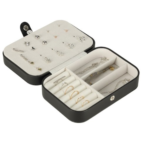 Szkatułka pudełko na biżuterię organizer czarny