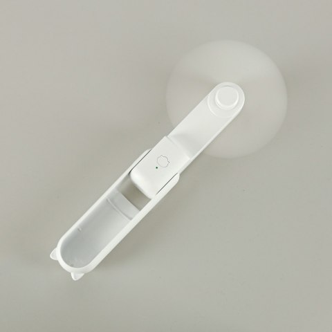 Wiatrak biurkowy wentylator mini ręczny składany wiatraczek przenośny USB biały