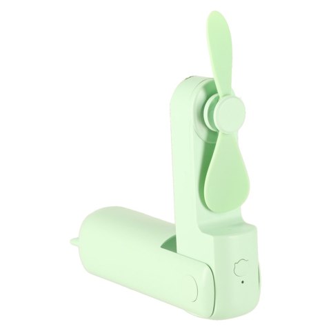 Wiatrak biurkowy wentylator mini ręczny składany wiatraczek przenośny USB zielony