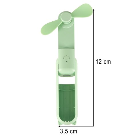 Wiatrak biurkowy wentylator mini ręczny składany wiatraczek przenośny USB zielony