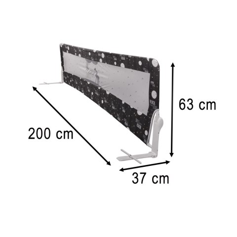 Barierka osłona ochronna do łóżka otwierana 200 cm czarna