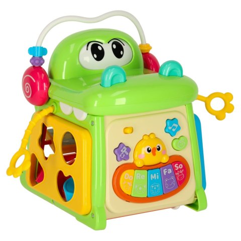 Kostka edukacyjna sorter z pianinkiem krokodyl 4w1