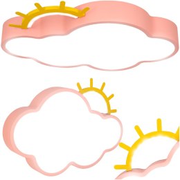 Lampa LED sufitowa plafon do pokoju dziecięcego ściemniana LUMELA + pilot chmurka różowa