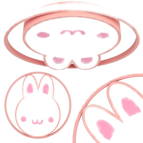 Lampa LED sufitowa plafon do pokoju dziecięcego ściemniana LUMELA + pilot króliczek