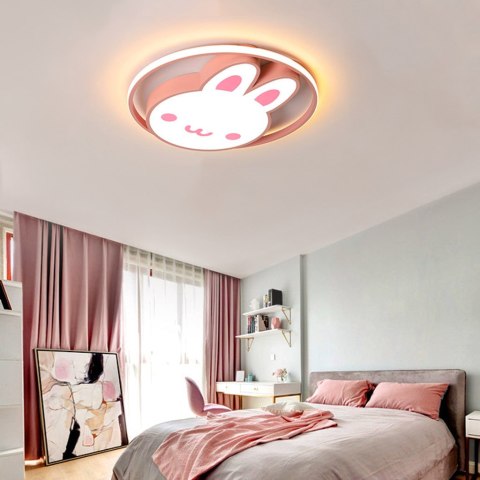 Lampa LED sufitowa plafon do pokoju dziecięcego ściemniana LUMELA + pilot króliczek