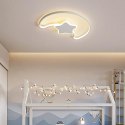 Lampa LED sufitowa plafon do pokoju dziecięcego ściemniana LUMELA + pilot księżyc biała