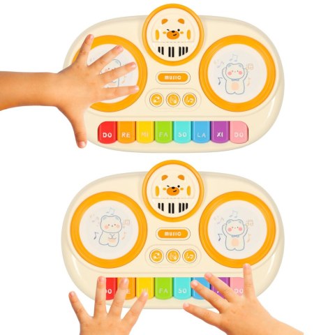 Pianinko organki interaktywne dla dzieci edukacyjne beżowe