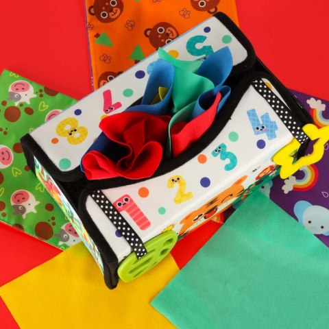 Sorter pudełko z chusteczkami sensoryczne montessori mata 2w1