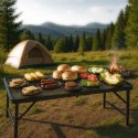 Stół stolik turystyczny LUARO kempingowy cateringowy składany 80 x 40 x 66 x 37 cm