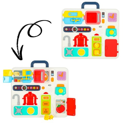 Tablica manipulacyjna sensoryczna montessori kuchnia zegar światło dźwięk