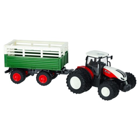 Traktor RC zdalnie sterowany ciągnik rolniczy z przyczepą pilot farma prezent 2,4G 3,7V 500mAh