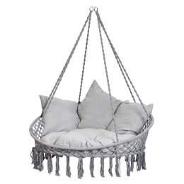 Huśtawka bocianie gniazdo z oparciem ogrodowa 120x140x140 XXL szare 300kg