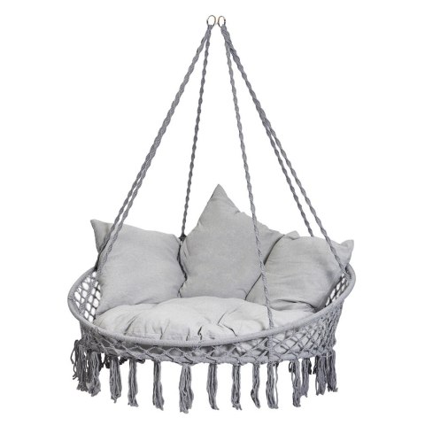 Huśtawka bocianie gniazdo z oparciem ogrodowa 120x140x140 XXL szare 300kg