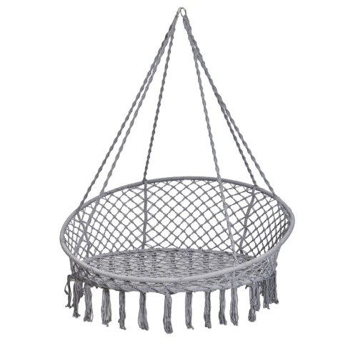 Huśtawka bocianie gniazdo z oparciem ogrodowa 120x140x140 XXL szare 300kg