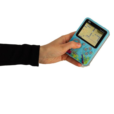 Konsola przenośna do gier mini elektroniczna retro 500 gier niebieska