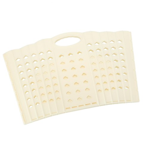 Kosz na pranie bieliznę składany organizer łazienkowy z uchwytem kremowy