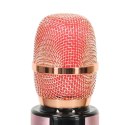 Mikrofon bezprzewodowy karaoke dla dzieci głośnik Bluetooth 2000mAh karta SD USB wysoka jakość różowy