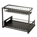 Organizer szafka półka kuchenna kosz pod zlew umywalkę wysuwana półka pojemnik 2-poziomowy metal