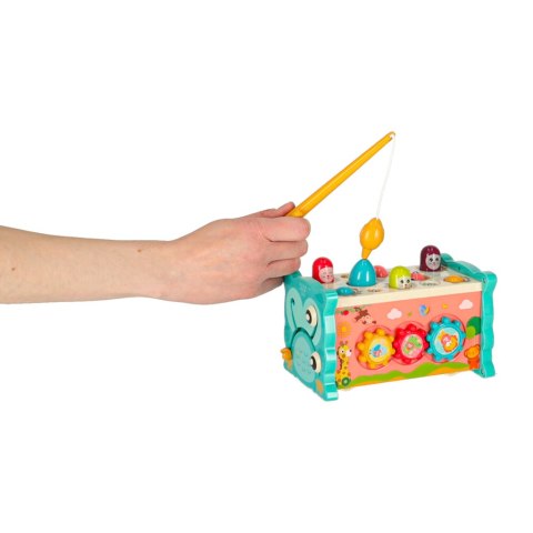 Zabawka sensoryczna wbijak dla niemowląt 8w1 Bibi-inn niebieska