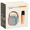 Zestaw do karaoke głośnik Bluetooth mikrofon USB LED różowy
