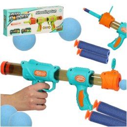 Pistolet na kulki karabin na piankowe naboje solidny dla dzieci gra 2w1 niebieski