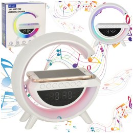 Lampka LED Gamingowa RGB głośnik ładowarka indukcyjna radio budzik zegar