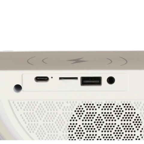 Lampka LED Gamingowa RGB głośnik ładowarka indukcyjna radio budzik zegar