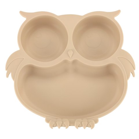 Naczynia silikonowe dla dzieci sowa zestaw 8 elementów beżowe