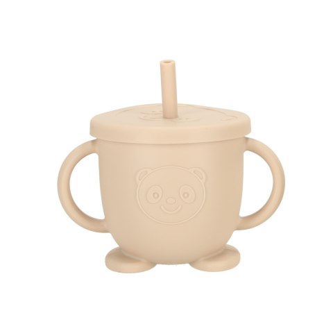 Naczynia silikonowe dla dzieci sowa zestaw 8 elementów beżowe