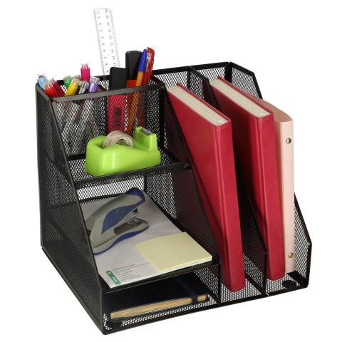 Organizer przybornik na biurko biurkowy duży A4 metalowy 7 komór