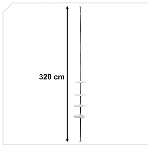 Półka łazienkowa narożna teleskopowa pod prysznic 320 cm