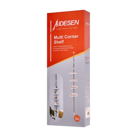 Półka łazienkowa narożna teleskopowa pod prysznic 320 cm