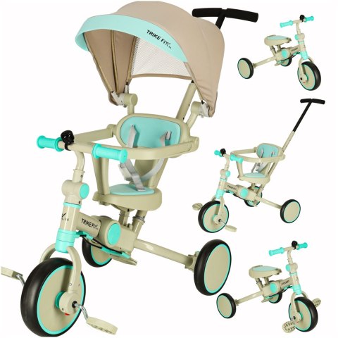 Rowerek trójkołowy TRIKE FIX V4 rower spacerówka rowerek biegowy 6w1 szary niebieski