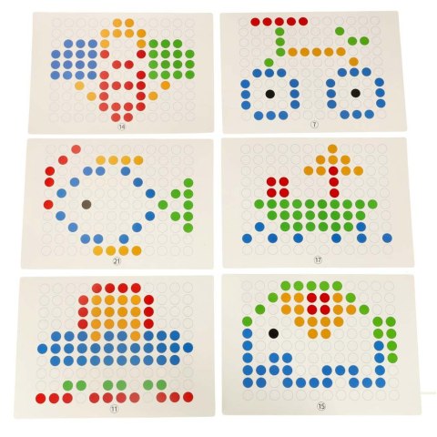 Tablica edukacyjna magnetyczna z pinezkami do układania mozaika szablon 118 kropek