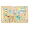 Tablica manipulacyjna LULILO LUDO stolik drewniany sensoryczny miętowy
