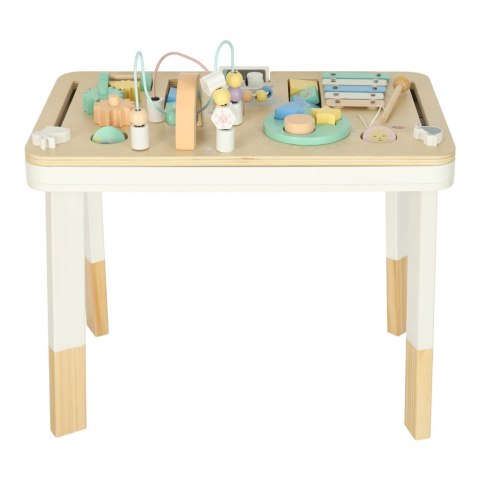 Tablica manipulacyjna LULILO LUDO stolik drewniany sensoryczny miętowy