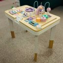 Tablica manipulacyjna LULILO LUDO stolik drewniany sensoryczny różowy