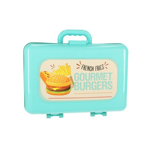 Kuchnia dla dzieci w walizce zestaw do hamburgerów fastfood lody lodziarnia frytki