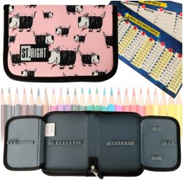 Piórnik szkolny jednokomorowy St. Right różowy