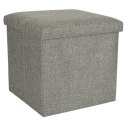 Pufa składana ze schowkiem otwierana do siedzenia podnóżek szara 38x38x38cm
