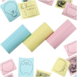 Rolki termiczne papier do drukarki apartu 5,7cm x 3m 3 sztuki kolorowe