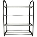 Szafka półka na buty stojak regał 4 poziomy 12 par czarny