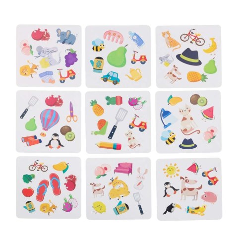 Gra na spostrzegawczość znajdź parę Crazy Flip 54 karty i dzwonek