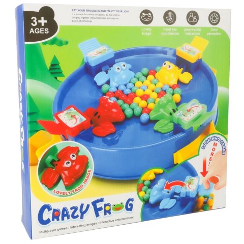 Gra zręcznościowa głodne żabki skaczące żaby 4 graczy 3+ XXL niebieska