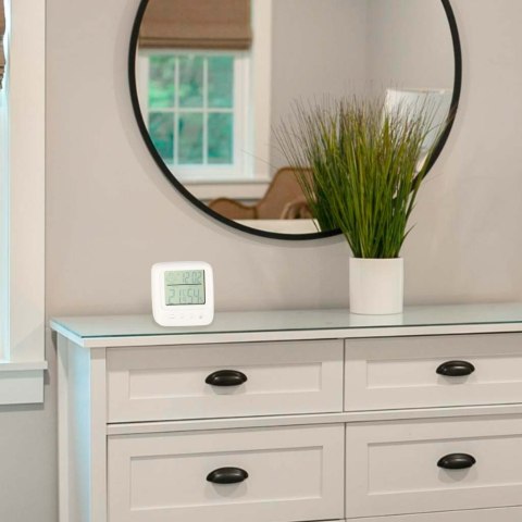 Higrometr zegar termometr pokojowy wilgotnościomierz LCD