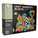 Klocki magnetyczne marble tor kulkowy świecący 202 elementy